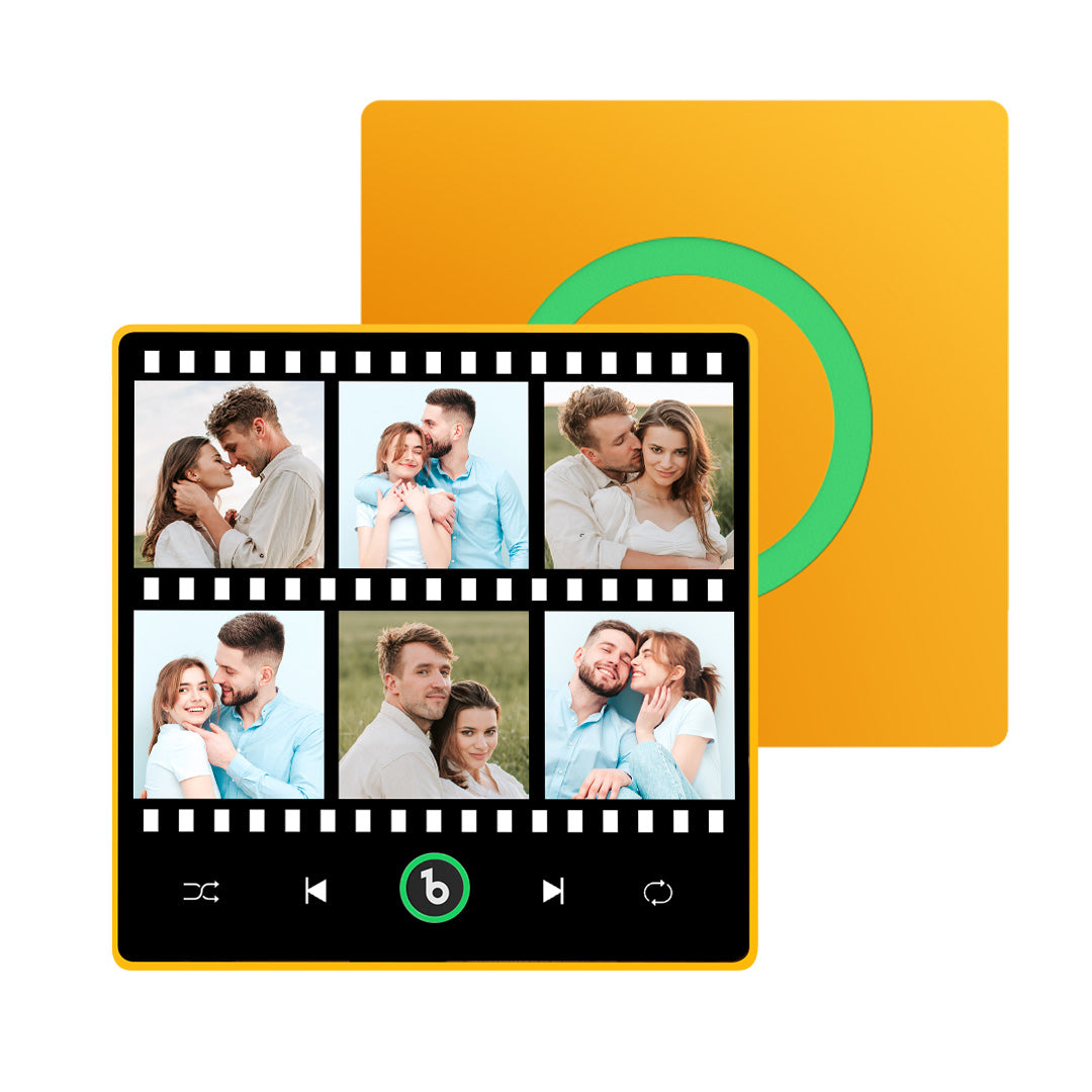 מגנט מוזיקה אישי בהתאמה אישית עם תמונה ושיר אהוב, מתנה מקורית ומרגשת לכל אירוע.