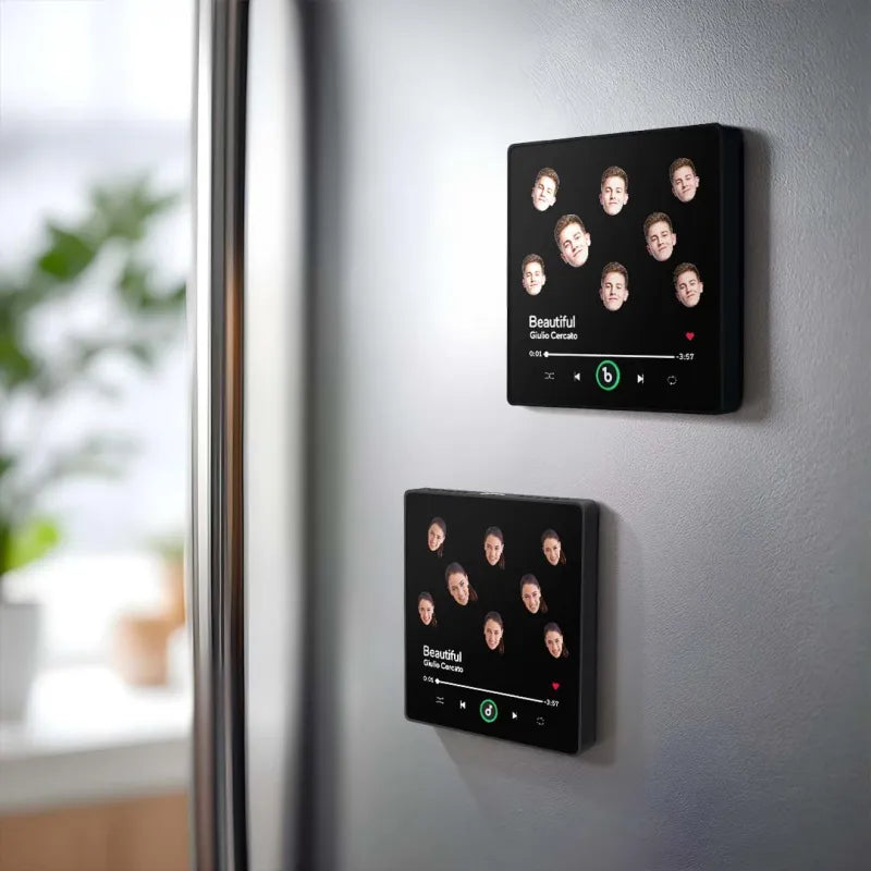 מגנט מוזיקה אישי בהתאמה אישית עם תמונה ושיר אהוב, מתנה מקורית ומרגשת לכל אירוע.